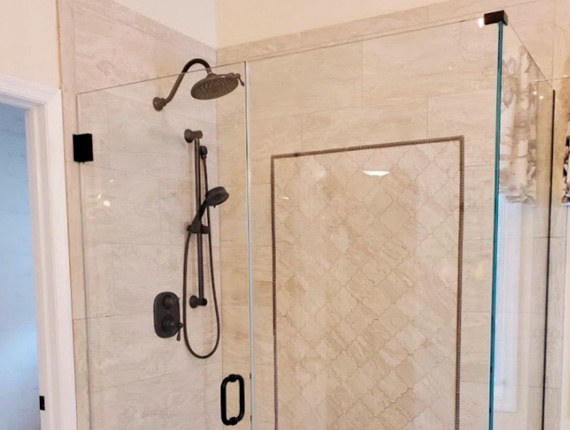 Safety bath with two installed shower